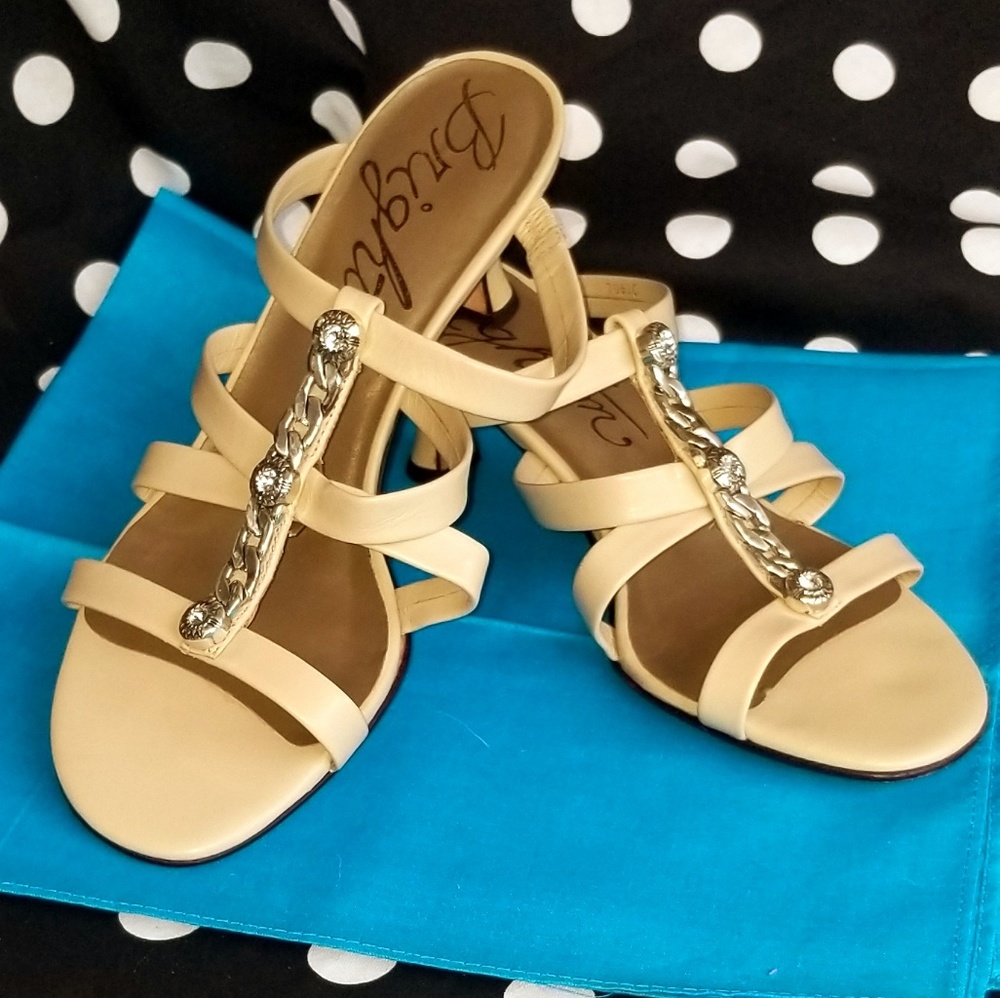 BRIGHTON Strappy Kitten Heel Leather Sandals